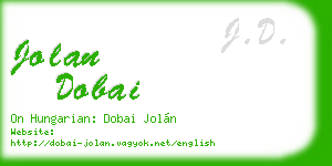 jolan dobai business card